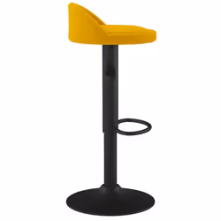 vidaXL Bar Stools Kitchen Bar Chair Counter Stool Pub Bistrol Chair Velvet - yellow - Additional view 4