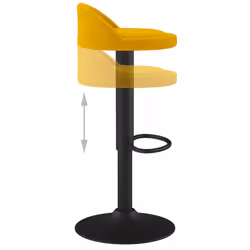 vidaXL Bar Stools Kitchen Bar Chair Counter Stool Pub Bistrol Chair Velvet - yellow - Additional view 6