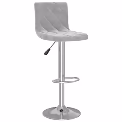 vidaXL Bar Stools Kitchen Bar Chair Pub Counter Stool 2 pcs Light Grey Velvet