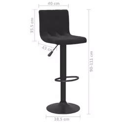 vidaXL Bar Stools Kitchen Bar Chair Counter Stool Pub Bistrol Chair Velvet - black