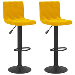 vidaXL Bar Stools Kitchen Bar Chair Counter Stool Pub Bistrol Chair Velvet - mustard yellow