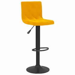 vidaXL Bar Stools Kitchen Bar Chair Counter Stool Pub Bistrol Chair Velvet - mustard yellow