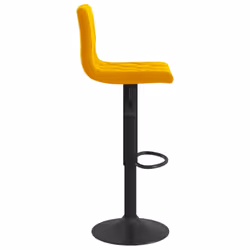 vidaXL Bar Stools Kitchen Bar Chair Counter Stool Pub Bistrol Chair Velvet - mustard yellow - Additional view 4