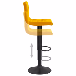 vidaXL Bar Stools Kitchen Bar Chair Counter Stool Pub Bistrol Chair Velvet - mustard yellow - Additional view 6