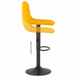 vidaXL Bar Stools Kitchen Bar Chair Counter Stool Bistro Chair 2 pcs Velvet - yellow - Additional view 6