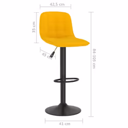 vidaXL Bar Stools Kitchen Bar Chair Counter Stool Bistro Chair 2 pcs Velvet - yellow - Additional view 9