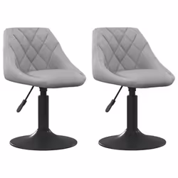 vidaXL Swivel Dining Chairs Computer Chair Office Swivel Stool 2 pcs Velvet - light grey