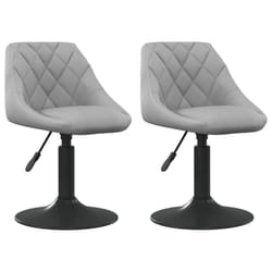 vidaXL Swivel Dining Chairs Computer Chair Office Swivel Stool 2 pcs Velvet - light grey