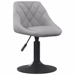 vidaXL Swivel Dining Chairs Computer Chair Office Swivel Stool 2 pcs Velvet - light grey