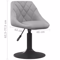 vidaXL Swivel Dining Chairs Computer Chair Office Swivel Stool 2 pcs Velvet - light grey - Additional view 7