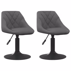 vidaXL Swivel Dining Chairs Computer Chair Office Swivel Stool 2 pcs Velvet - dark grey