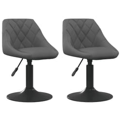 vidaXL Swivel Dining Chairs Computer Chair Office Swivel Stool 2 pcs Velvet - dark grey
