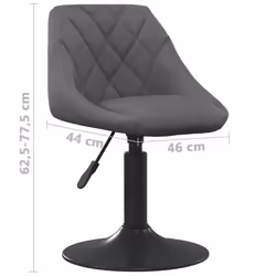 vidaXL Swivel Dining Chairs Computer Chair Office Swivel Stool 2 pcs Velvet - dark grey - Additional view 7