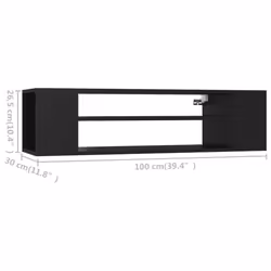 vidaXL Hanging TV Cabinet Black Engineered Wood Cabinet Entertainment Centre - Additional view 4