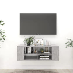 vidaXL Wall-Mounted TV Cabinet Concrete Grey Engineered Wood Indoor Furniture