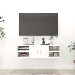 vidaXL Wall Shelf White Engineered Wood Home Bookcase Furniture Floating Shelf