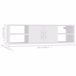 vidaXL Wall Shelf White Engineered Wood Home Bookcase Furniture Floating Shelf - Additional view 8