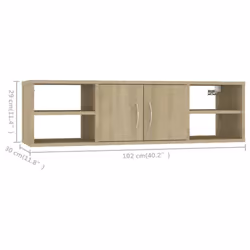 vidaXL Wall Shelf Sonoma Oak Engineered Wood Bookcase Furniture Floating Shelf - Additional view 4