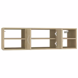 vidaXL Wall Shelf Sonoma Oak Engineered Wood Bookcase Furniture Floating Shelf - Additional view 5