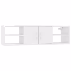 vidaXL Wall Shelf High Gloss White Engineered Wood Wall-Mounted Cabinet Shelf