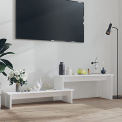 vidaXL TV Cabinet White Engineered Wood TV Sideboard Unit Indoor Furniture