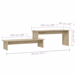 vidaXL TV Cabinet Sonoma Oak Engineered Wood TV Sideboard Indoor Furniture - Additional view 4