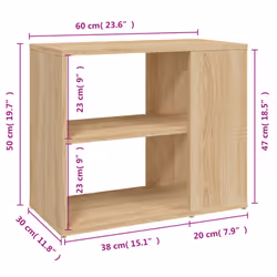 vidaXL Side Cabinet Sonoma Oak Engineered Wood Furniture Storage Cabinet Unit - Additional view 6