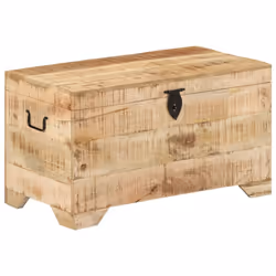 vidaXL Solid Rough Mango Wood Storage Chest Wooden Entryway Hallway Bench