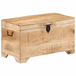 vidaXL Solid Rough Mango Wood Storage Chest Wooden Entryway Hallway Bench - Additional view 11