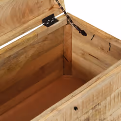 vidaXL Solid Rough Mango Wood Storage Chest Wooden Entryway Hallway Bench