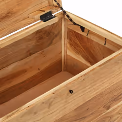 vidaXL Solid Acacia Wood Storage Chest Wooden Entryway Hallway Bench Footstool - Additional view 5