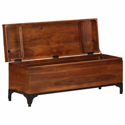 vidaXL Solid Acacia Wood Storage Trunk Wooden Storage Container Coffee Table