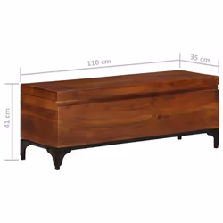 vidaXL Solid Acacia Wood Storage Trunk Wooden Storage Container Coffee Table - Additional view 8
