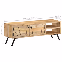 vidaXL Solid Mango Wood TV Cabinet Hifi Plasma Cabinet Sideboard TV Stand - Additional view 9