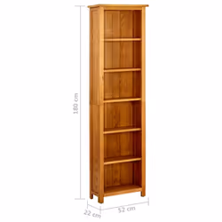 vidaXL Solid Oak Wood 6-Tier Bookcase Living Room Book Shelf Display Unit - Additional view 5