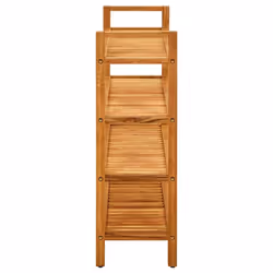vidaXL Solid Oak Wood Shoe Rack with 4 Shelves Wooden Shoe Stands Storage - Additional view 2