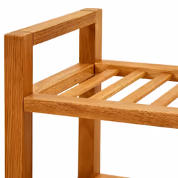 vidaXL Solid Oak Wood Shoe Rack with 5 Shelves Wooden Shoe Stands Storage - Additional view 4