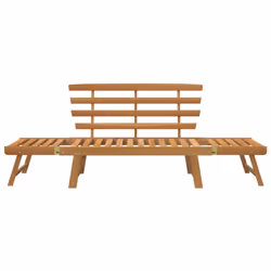 vidaXL Solid Acacia Wood Garden Bench 2-in-1 Outdoor Patio Sunbed Sun Lounger