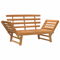 vidaXL Solid Acacia Wood Garden Bench 2-in-1 Outdoor Patio Sunbed Sun Lounger - Additional view 6