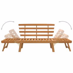 vidaXL Solid Acacia Wood Garden Bench 2-in-1 Outdoor Patio Sunbed Sun Lounger - Additional view 7