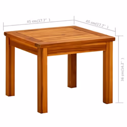 vidaXL Solid Acacia Wood Garden Coffee Table Wooden Porch End Side Tea Table - Additional view 6