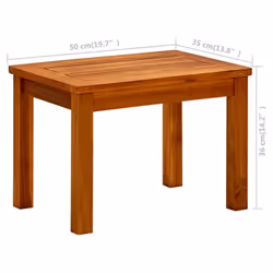 vidaXL Solid Acacia Wood Garden Coffee Table Wooden Porch End Side Tea Table - Additional view 6