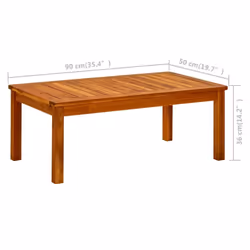 vidaXL Solid Acacia Wood Garden Coffee Table Wooden Porch End Side Tea Table - Additional view 6