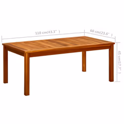 vidaXL Solid Acacia Wood Garden Coffee Table Wooden Porch End Side Tea Table - Additional view 6