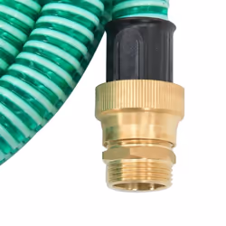 vidaXL Suction Hose Garden Hose Pipe with Brass Connectors Green 1.1" 10 m PVC