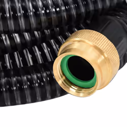vidaXL Suction Hose Garden Hose Pipe with Brass Connectors Black 1.1" 10 m PVC - Additional view 4