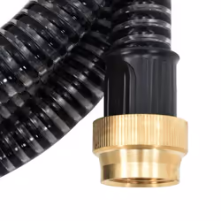 vidaXL Suction Hose Garden Hose Pipe with Brass Connectors Black 1.1" 15 m PVC
