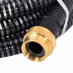 vidaXL Suction Hose Garden Hose Pipe with Brass Connectors Black 1.1" 15 m PVC - Additional view 4