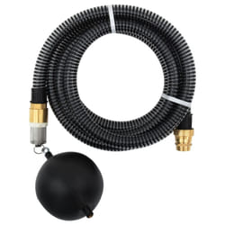 vidaXL Suction Hose Garden Hose Pipe with Brass Connectors Black 1.1" 20 m PVC