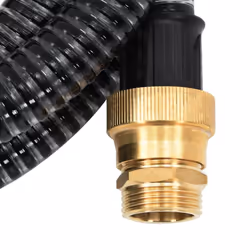vidaXL Suction Hose Garden Hose Pipe with Brass Connectors Black 1.1" 25 m PVC